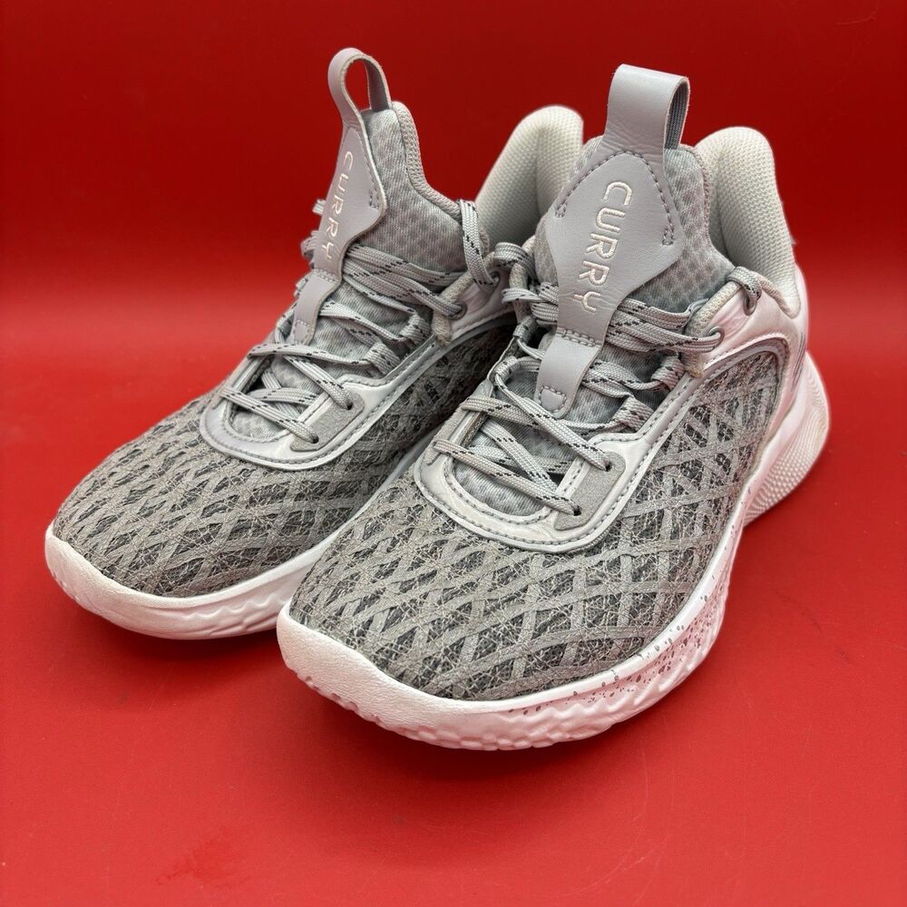Under Armour Steph Curry Flow 9 Basketball Sneaker Team White/Mod Grey M7.5/W9
